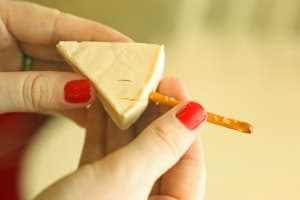 Cheesy Christmas Tree Snack. This festive snack is super easy and festive!